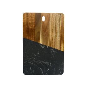 Black Marble/Acacia Wood Diagonal 12" x 7.75"