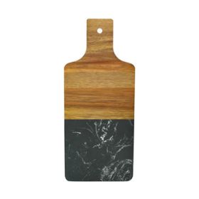 Black Marble/Acacia Wood Handled Board, 15" x 6.25"