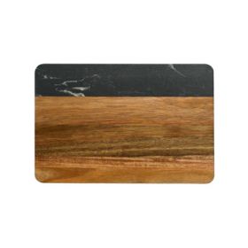 Black Marble/Acacia Wood Rectangle Board 11.75" x 8"