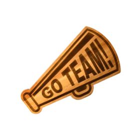 Go Team Megaphone Wood Board, 9.25" x 16"