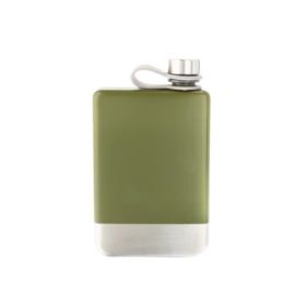 Green Flask w/SS Bottom, 8 Oz SS