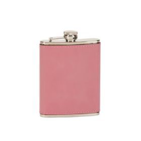 Leatherette Flask, Pink 8 Oz