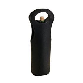 Leatherette Wine Holder, Black 14.5" H