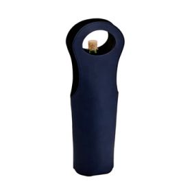 Leatherette Wine Holder, Navy 14.5" H