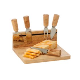 Magnetic Strip Cutting Board With 5 Tools, Rubberwood