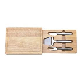 Rectangular Cheeseboard With 3 Metal Utensils Inside