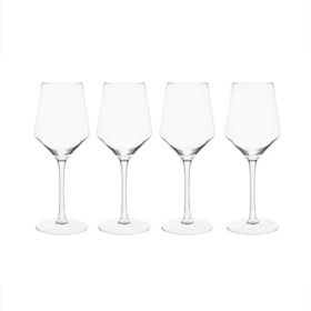 Set/4 White Wine Glasses, 14 Oz