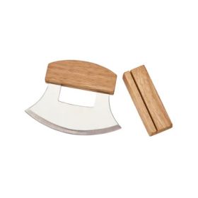 Ss Ulu Knife W/wooden Stand