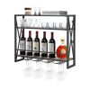 Industrial Wall-Mounted Wine Rack with Holder