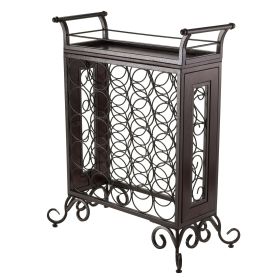 Wood Silvano Wine Rack, Removable Tray, Antique Bronze