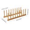 1pc Bamboo Dish Plate Bowl Drainer Storage; Cup Book Pot Lid Cutting Board Drying Rack; Stand Drainer Storage Holder Organizer Kitchen Cabinet; Keep D