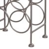 20 Inch Industrial Wine Rack Holder, Arched Iron Frame, 6 Bottle Storage, Gunmetal Gray