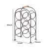 20 Inch Industrial Wine Rack Holder, Arched Iron Frame, 6 Bottle Storage, Gunmetal Gray