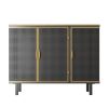 40.35" Wide 3 Doors Modern Sideboard, Freestanding Sideboard Storage Cabinet Entryway Floor Cabinet for Living Room Office Bedroom