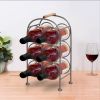 20 Inch Industrial Wine Rack Holder, Arched Iron Frame, 6 Bottle Storage, Gunmetal Gray