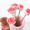 Cute Dog Fruit Forks Stainless Steel Dessert Forks Resin Rose Forks Cake Forks