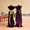 2Pcs Velvet Wine Bottle Covers Elegant Purple Wine Bags Casing for Wedding Blind Tasting Party Dining Party