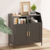 Metal Buffet Sideboard Cabinet with Storage,Storage Cabinet Modern Sideboard Buffet Table with Doors for Living Room Kitchen Dining Room,Black