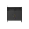 Metal Buffet Sideboard Cabinet with Storage,Storage Cabinet Modern Sideboard Buffet Table with Doors for Living Room Kitchen Dining Room,Black