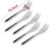 5 Pcs Stainless Steel Dessert Forks Fruit Forks Cupcake Forks - Black