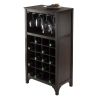 Wood Ancona Modular 20- Bottle Wine Cabinet, Espresso Finish