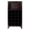 Wood Ancona Modular 20- Bottle Wine Cabinet, Espresso Finish