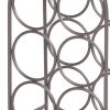 20 Inch Industrial Wine Rack Holder, Arched Iron Frame, 6 Bottle Storage, Gunmetal Gray