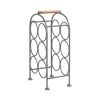 20 Inch Industrial Wine Rack Holder, Arched Iron Frame, 6 Bottle Storage, Gunmetal Gray