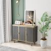 40.35" Wide 3 Doors Modern Sideboard, Freestanding Sideboard Storage Cabinet Entryway Floor Cabinet for Living Room Office Bedroom