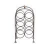 20 Inch Industrial Wine Rack Holder, Arched Iron Frame, 6 Bottle Storage, Gunmetal Gray