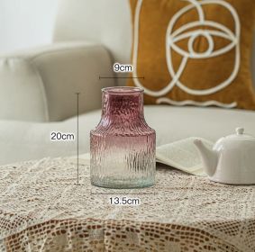 Vase Decoration Clear Glass Hydroponic Countertop In Living Room (Option: Very frozen wine red)