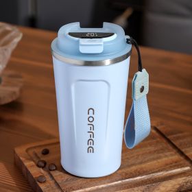 Smart Coffee Cup Stainless Steel Portable Vacuum Cup (Option: Intelligent Style Light Blue-510ml)