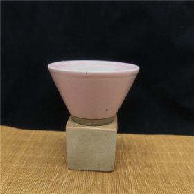 Ceramic Coffee Cup Water Cup Stoneware Ceramic Cup Funnel Shape Vintage Mug (Option: Pink 150ml-150ml)