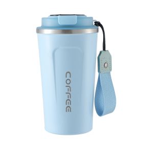 Smart Coffee Cup Stainless Steel Portable Vacuum Cup (Option: Transparency Cover Light Blue-510ml)