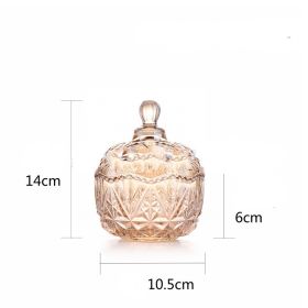 Clear Glass Crown Full Sky Star Style Storage Jar Jewelry Box (Option: Little crown amber)