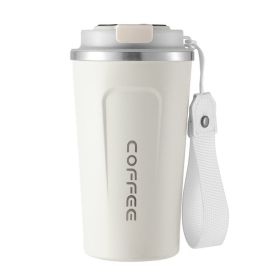 Smart Coffee Cup Stainless Steel Portable Vacuum Cup (Option: Transparency Cover White-510ml)