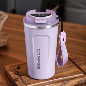 Smart Coffee Cup Stainless Steel Portable Vacuum Cup (Option: Intelligent Style Purple-510ml)