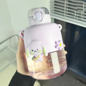 Girls' High Beauty Cute Sports Water Bottle Portable (Option: Purple-700ml)