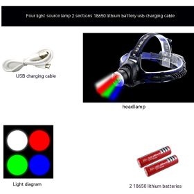 Green Light 4 Light V9 White Red Green Blue Four Light Source Headlight (Option: Suit 2000 MA)