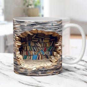 Ceramic 3D Bookshelf Mug Creative Space Design (Option: Type C-98X80mm)