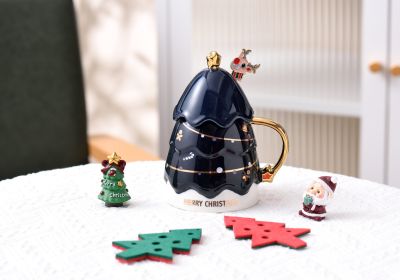 Christmas Tree Mug Shengcreative Simple (Option: Dark Blue-301 × 400ml)