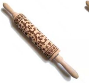 Christmas Reindeer Snowflake Pine Print Wooden Rolling Pin (Option: Jumping Deer-Large Size)