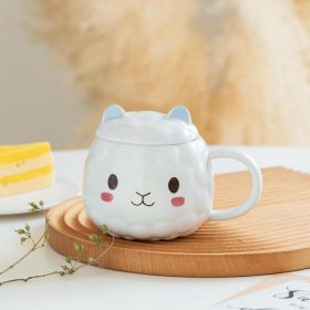 Fashion Cartoon Alpaca Ceramic Mug (Option: Light Blue-301to400ml)