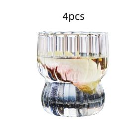 Vertical Grain Glass Cute Chubby Cup Simple (Option: Chubby Cup-4pcs)