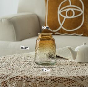 Vase Decoration Clear Glass Hydroponic Countertop In Living Room (Option: Ice cream amber)