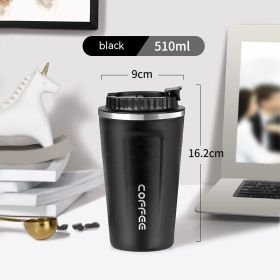 Stainless Steel Portable Convenient Cup (Option: Black 510ML-380mlto510ml)