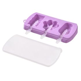 1pc Ice Cream Mold; Handmade DIY Making Ice Ball; Cute Cartoon Grinder; Household Silicone Ice Stick; Ice Ball; Homemade Ice Cube; Cheese Pastry Model (Color: Purple-Ice Cream Mold)