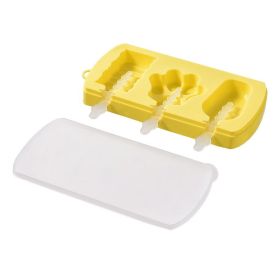 1pc Ice Cream Mold; Handmade DIY Making Ice Ball; Cute Cartoon Grinder; Household Silicone Ice Stick; Ice Ball; Homemade Ice Cube; Cheese Pastry Model (Color: Yellow-Ice Cream Mold)