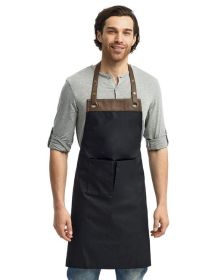 Espresso Bib Apron - BLACK/ BLACK - OS (Color: BLACK/ BROWN, size: OS)