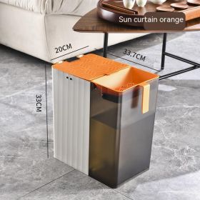 Dry Wet Separation Filter Tea Dust Residue Trash Can With Lid (Option: Twilight Orange)